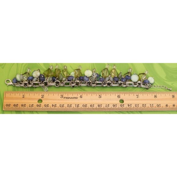 Vintage Art Nouveau Bohemian Stones Fashionable Bracelet 8 inch - W18 - Picture 3 of 3